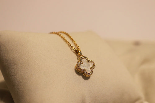 Crystal Clover Necklace (Dual-Sided)