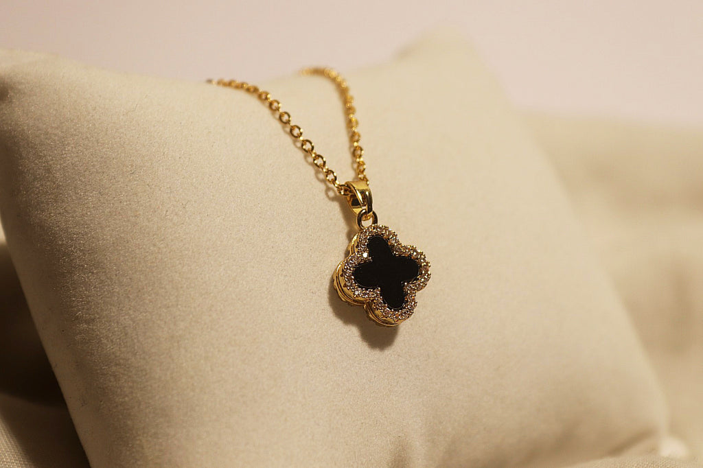 Crystal Clover Necklace (Dual-Sided)