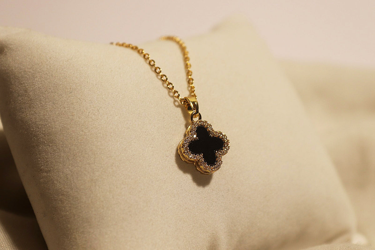 Crystal Clover Necklace (Dual-Sided)